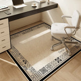 Study Carpet Square Desk Office Chair Floor Mat Home Decoration Rug Bedroom Carpes Retro Minimalist Style Floral Geometric