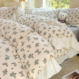 INS Princess 2025 New Style Bedding Sets Sweat Bow Quilt Cover Romantic Bedclothes Decor Woman Bedroom Duvet Cover Set 4pcs