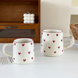2/4/6Pcs Love Ceramic Mug, Cute Little Love Ceramic Mug Coffee Cup Drinking Cup for Home Drinking, Afternoon Tea Drinking, Office Drinking, Coffee Shop Latte Art, Souvenir, Valentine's Day Holiday Gift, Birthday Gift