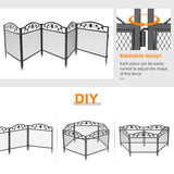 5pcs Heavy Duty Metal Garden Fence Decorative Fencing Panel for Pathway Entry
