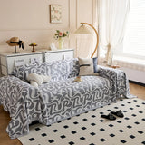 Full Coverage Sofa Blanket Chenille Couch Cover Geometric Jacquard Sofa Slipcover Living Room Pet Furniture Protector Washable