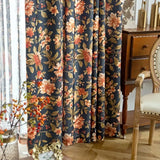 1PC Retro American Pastoral Large Floral Cotton and Linen Hand-painted Printed New Arrivals Bedroom and Living Room Curtains