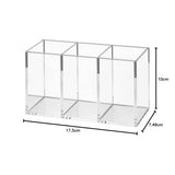 Transparent Makeup Brush Organizer, Makeup Storage Tray, Bathroom Drawer Makeup Organizer, 3 Slot Acrylic Makeup Brush Organizer