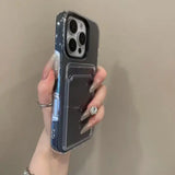 Luxury 2in1 Card Bag Candy Phone Case For iPhone 17 12 13 14 15 16 Pro Max 11 TPU + PC Wallet Shockproof Bumper Back Cases Cover