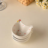Chicken-shaped Sauce Plate Cute Ceramic Soy Sauce Disc Household Kitchen Mini Bowl Hot Pot Seasoning Plate Dumpling Vinegar Disc