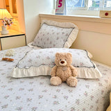 2pcs Pillowcase Quilted Pillow Cover Ruffles Pillowsham 48x74cm Pillow Case Skin-friendly Cushion Covers