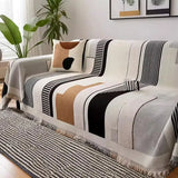 Nordic Geometric Printed Sofa Towel Cover Simple and Soft Couch Slipcover for Living Room Pet Friendly Anti Scratch Home Decor