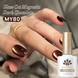 BORN PRETTY 10ml Black Glass Cat Magnetic Gel Nail Polish Ultra Shine Gold Silver Glitter Soak Off UV LED Gel Nail Art Varnish