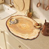 Natural Wood Grain Diatomite Kitchen Mat Super Absorbent Fast Drying Pad for Kitchen Countertop Dish Drying & Coffee Table Use