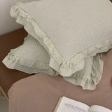 Korean adult double-layer ruffled lace A pair of pillowcases