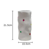 Simulation Inlaid Gemstone Ceramic Vase Flowers Pots Desk Decoration Flower Arrangement Floral Vases Room Aesthetic Decor