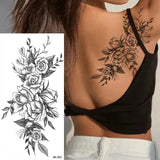 Rose Flower Skin Tattoo Stickers Blossom Flase Tattoos for Body Apart Leg Arms Neck Back Temporary & Removable Flower Tattoos