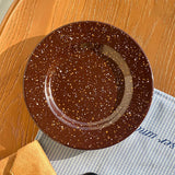 Nordic Ceramic Splashed Ink Plate Household Colored Breakfast Bread Disc High-end Restaurant Dessert Plates Niche Dot Tableware