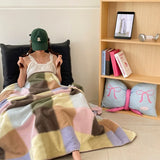 Sheep Autumn Blanket with Colored Dots Soft Comfortable Warm Winter Blankets Four Seasons Sofa Blanket Camping Dam