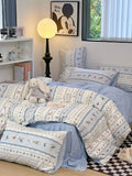 Fre Sle Cotton Bedding Set Four-Piece Suite Pure Cotton Student Dormi Quilt Cover Tee-Piece Set Girls Country Sle
