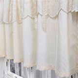 French Romantic Cream Geometric Semi Sheer Cafe with Curtain Beige Crochet For Bows Kitchen Cabinet Doors Bohemian Home Decor
