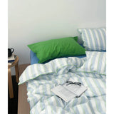 Simple Blue een Stripes Cotton Bedding Set Waed Cotton Duvet Cover And eet Set Korean Sle Four Piece Bedding Set