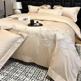 100% Egyptian Cotton Flowers Butterfly Embroidery Luxury Bedding Set Duvet Cover Set Bed Sheet Or Fitted Sheet Pillowcases 4Pcs