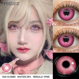 Vampire Red Eye Lenses Halloween Colorful Contact Lenses Devil Cosplay White Anime Eye Lens with Pink Pupils for Partie