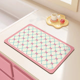 Vibrant Pattern Diatomite Mat Fast Drying Heat-Resistant Absorbent Non-slip Pad for Kitchen Countertop Coffee& Dining Table