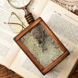 Begonia Glass Solid Wood Pen Holder Vintage Style Desktop Organizer Creative Stationery and Makeup Brush Storage Box