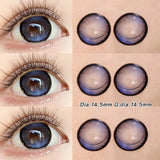 2pcs Ice Blue Colored Contact Lenses Natural Brown Prescription Lenses Big Eyes Soft Cosmetic Contacts for Daily Wear