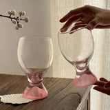 Creative Big Belly Wine Glass Colored Simple Champagne Glass Coffee Cup Vodka Cups Transparent Short Footed Beer Glass Gift