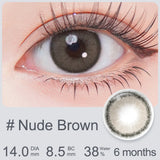 14.0mm Nude Brown Natural Contact Lenses Fit Most Eye Shape Colored Contact Lenses For Eyes Makeup/Cosmetic 6 Months