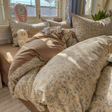 Class A washable small fresh printing four-piece set, student dormitory bed sheet three-piece set