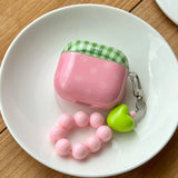 Fresh Green Grid Flower Bracelet Protection Cover for AirPods Pro or 2 Earphone Case for AirPods 1 2 3 4 Accessory Headset Shell