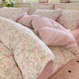 Pure Cotton Bedding Set Four Piece Bed Sheet Set Comforter Set Single Double  Bed Quilt Cover Rural Style Floral Bed Linens