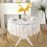 New Style White Lace Round Tablecover Home Minimalist Dining desk Tablecloth Round Dessert Hollowed Out Sheer Table Cloth