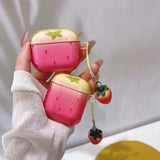 For AirPods Pro3 Pro 2 AirPods 2 3 4 Case Fashion Cute strawberry Shock Proof Earphone Protective Sleeve