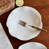 Salad Bowl 8.5In Irregular Lace Edged Serving Platter Creative Salad & Dessert Plate Reusable Restaurant Kitchen Tableware