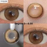 Prescription Contact Lenses Myopia Lenses with Diopters Natural Pupils Color Contact Lenses for Eyes Brown Lenses 2pcs