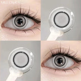 1 Pair White Halloween Cosplay Cat's Eyes Colorld Contact Lenses Anime Grey Contact Lenses Yellow Bloodthirsty Pupils