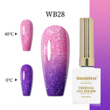 16 Colors of Thermochromic Gel Nail Polish - Trendy Autumn/Winter Thermochromic Gel Nail Polish with LED Gloss and Shine for a S