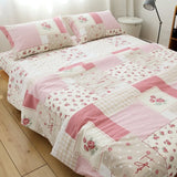 Thiened Pure Cotton Blue Wind Bell Bedding Set Ins Small Flower Tee Piece Bedding Set Quilt Cover Single Bedding Set