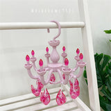 Korean Style Girl Heart Retro Crystal Chandelier Shape Clothes Rack Cute Student Bedroom Clothespin Decoration Rack