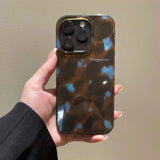 Whirlpool Pattern IND Retro Blue Brown Blended Phone Case with Hanging Rope for iPhone 11 12 13 14 15 16 17 Pro Max