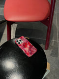 Korean INS Cranberry Red Gradient Floral Prints Fashionable Phone Case for iPhone 16 15 14 13 Pro Max Back Phone Cover Capa
