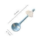 Blue Sky and White Clouds Breakfast Spoon Coffee Mixing Spoon Underglaze Color Fruit Salad Rice Soup Bowl