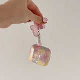 For Apple AirPods 4 Cover Rainbow Headset Case For AirPods 4 4th Shell Hard PC Coque Lovely Girls Cases With Butterfly Pendant