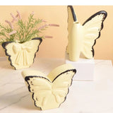 Lovely Pink Butterfly Ceramic Vase Table Decoration Artificial Flower Flowers Arrangement Bowknot Vases Room Aesthetic Decor