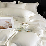 1000TC Egyptian Cotton Luxury Line Embroidery Wide Edge Hotel Style Bedding Set Duvet Cover Flat/Fitted Bed Sheet Pillowcases