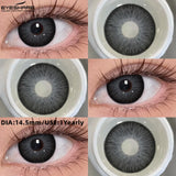 1 Pair Fashion Colored Contact Lenses Popular Natural Gray Brown Beauty Pupils Black Eyes Lens Yearly Blue Eyes Contact