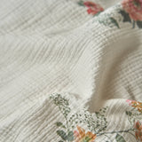 Vintage French Pastoral Flower Print Bedding Set 100% Cotton Double Yarn Soft Duvet Cover Flat/Fitted Bed Sheet Pillowcases 4Pcs