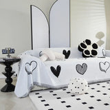 Nordic Chenille Sofa Cover Blanket Black and White Love Sofa Towel Mat Cover Towels Three Person Couch Dust Cover Cloth