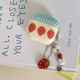 Case for Apple AirPods Pro 2 Protection Cover Lovely Fruit Strawberry Pendant Headphone Cases for AirPods 4 3 2 1 Pro 3nd Fundas
