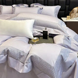 600TC Egyptian Cotton Luxury Embroidery Hotel Style Bedding Set Queen King Size Duvet Cover Flat/Fitted Bed Sheet Pillowcases